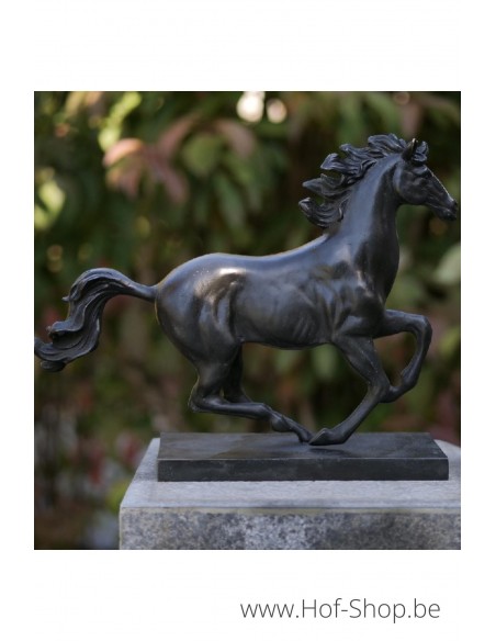 Cheval sur base rectangulaire - sculpture en bronze (AN2564BRW-HP)