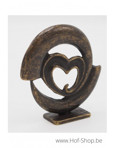 Mini modern hart - bronzen beeld (AN2833BR-BI)