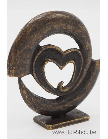 Mini modern hart - bronzen beeld (AN2833BR-BI)