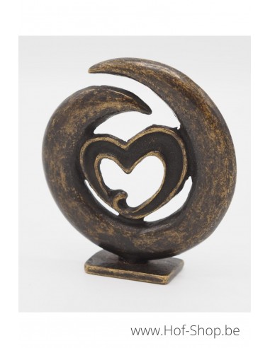 Mini modern hart - bronzen beeld (AN2834BR-BI)