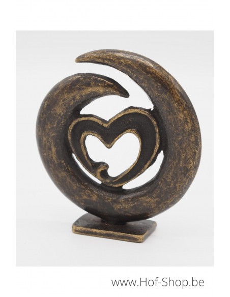 Mini coeur moderne - statue en bronze (AN2834BR-BI)