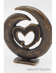 Mini modern hart - bronzen beeld (AN2834BR-BI)