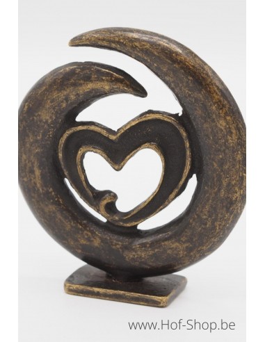 Mini modern hart - bronzen beeld (AN2834BR-BI)