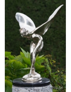 Vliegende vrouw verzilverd - bronzen beeld (AN1814BR-DB)