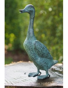 Eend met lange nek in brons - bronzen beeld (AN5390V)