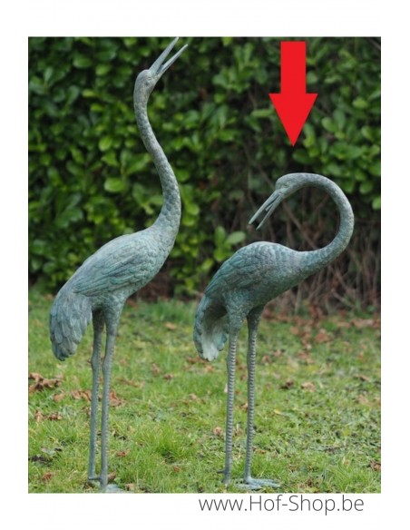 Grue tête baissée - statue en bronze (BS9471V)