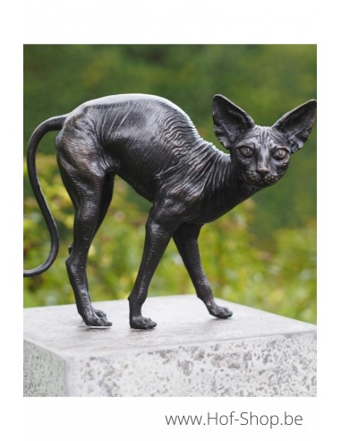 Chat nu debout - statue en bronze (BS1419B)