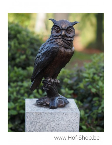 Uil op stam - bronzen beeld (BS1427B)