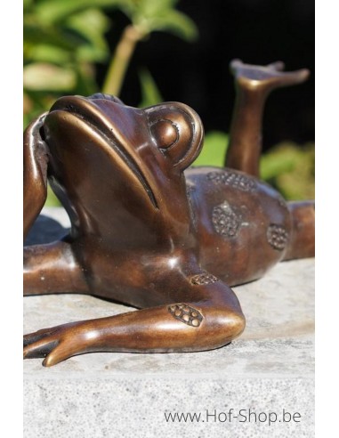 Liggende kikker - bronzen beeld (BS61102)