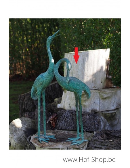Kraanvogel met hoofd naar beneden - bronzen beeld (BS62116-2)