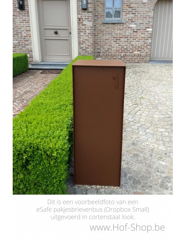 Voorbeeld cortenstaal Look: Dropbox Small eSafe