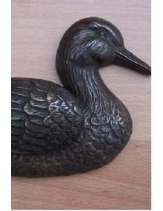 Deurklopper eend - bronzen beeld (DR0176BR-BS)