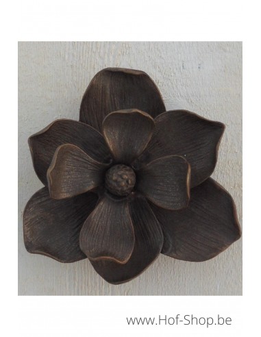 Deurklopper bloem - bronzen beeld (DR0302BR-B)