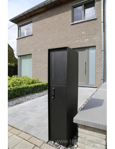 Fenix Front RAL 9005 - boîte à colis eSafe aluminium