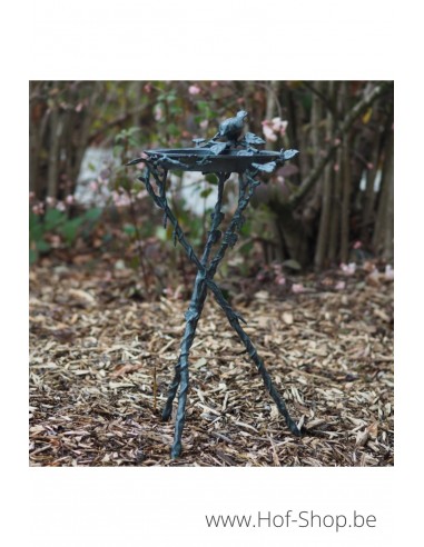 Medium vogelbad - bronzen beeld (GA0067BR-V)