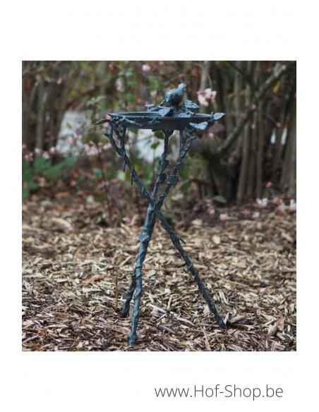 Medium vogelbad - bronzen beeld (GA0067BR-V)