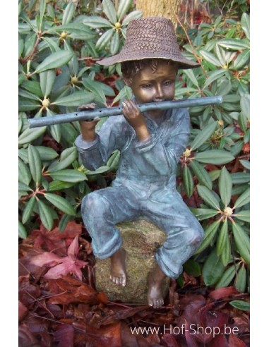 Fluitspeler - bronzen beeld (GA0856BR-V)