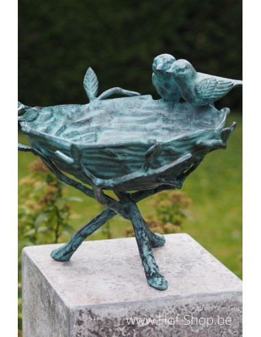 Bain d'oiseaux - statue en bronze (GA0067BR-V)