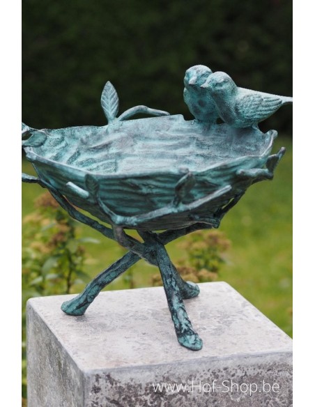 vogelbad - bronzen beeld (GA0067BR-V)
