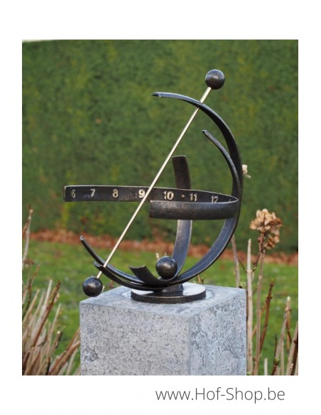 Zonnewijzer met 3 bogen - bronzen beeld (GA1878BR-BI)