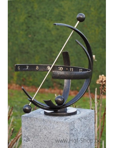 Zonnewijzer met 3 bogen - bronzen beeld (GA1878BR-BI)