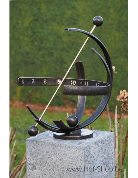 Zonnewijzer met 3 bogen - bronzen beeld (GA1878BR-BI)