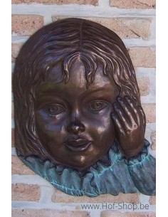 Décoration murale visage de fille - statue en bronze (HW0851BR-B)