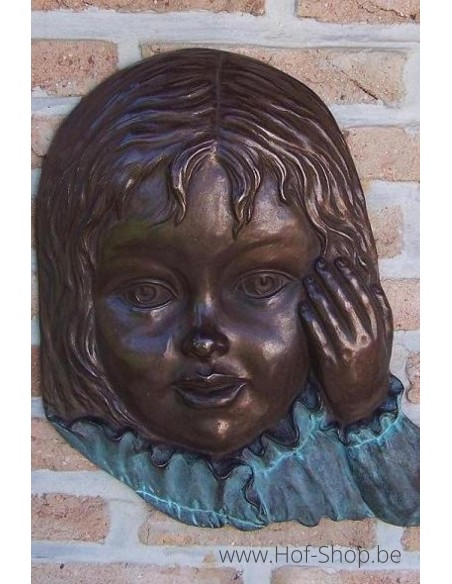 Décoration murale visage de fille - statue en bronze (HW0851BR-B)