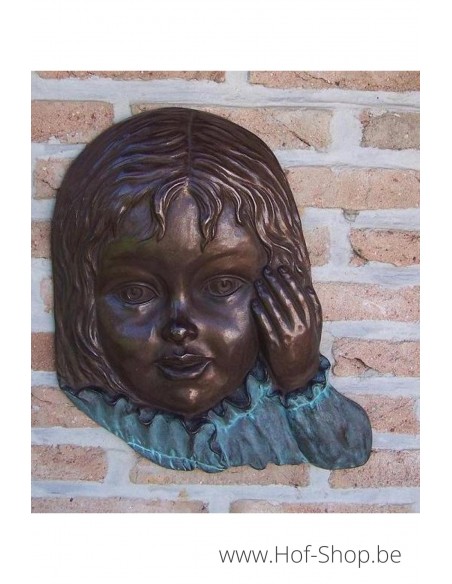 Décoration murale visage de fille - statue en bronze (HW0851BR-B)