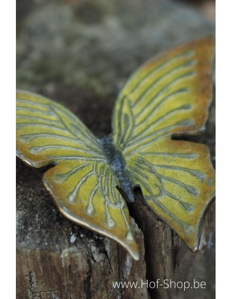 Papillon jaune patine chaude - statue en bronze (HW1824BRW-HP)
