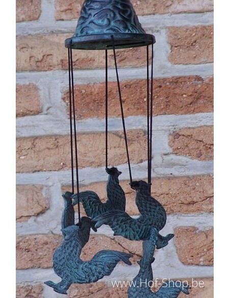 Carillons éoliens en bronze avec coqs - statue en bronze (WC0099BR-V)