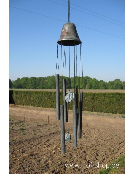 Carillons éoliens grande cloche avec ananas - statue en bronze (WC0099BR-V)
