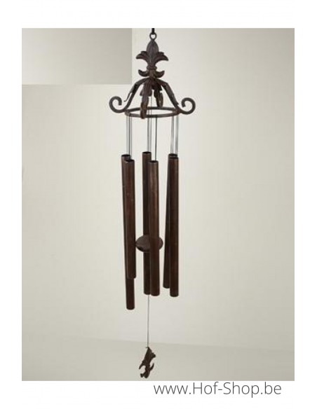 Windgong met Franse lelie - bronzen beeld (WC0099BR-V)