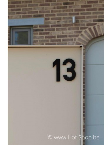 Nummer 1 zwart aluminium (10 cm hoog, 4 mm dik) - Entrada Range Huisnummer