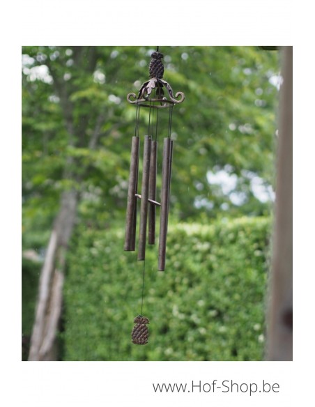 Windgong met noot - bronzen beeld (WC0165BR-B)
