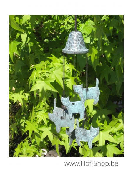 Carillon éoliens avec des chats - statue en bronze (WC0165BR-B)