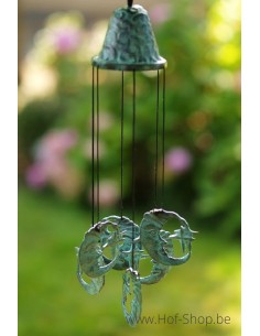 Carillon éoliens avec des lunes - statue en bronze (WC0165BR-B)