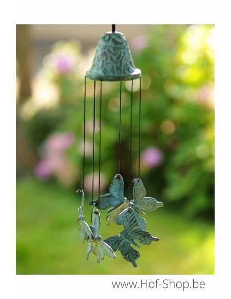 Carillon éoliens avec des papillons - statue en bronze (WC6807V)