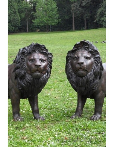Leeuwenpaar - bronzen beeld (B1048)