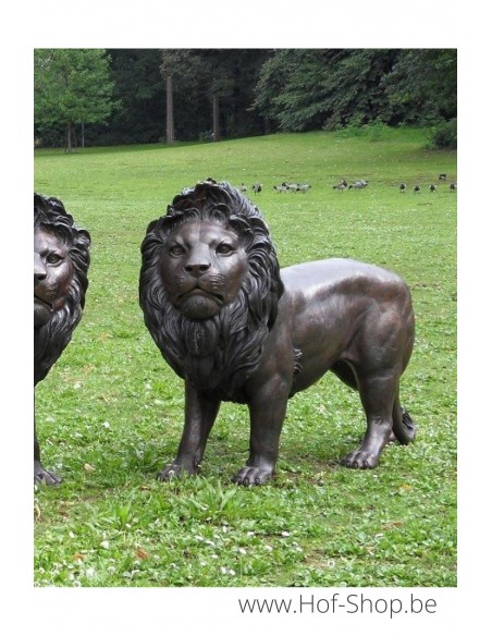 Couple de lions - statue en bronze (B1048)