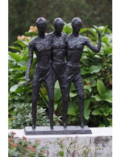 3 mannen modern - bronzen beeld (B1189)