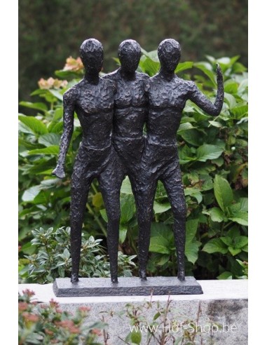 3 hommes modernes - statue en bronze (B1189)