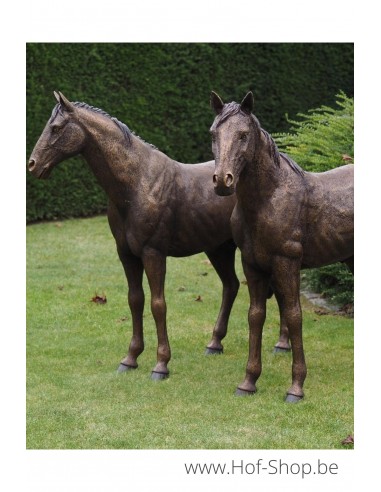 Couple de Chevaux - sculpture en bronze (B1309)