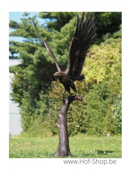 Aigle sur branche - statue en bronze (B1338)