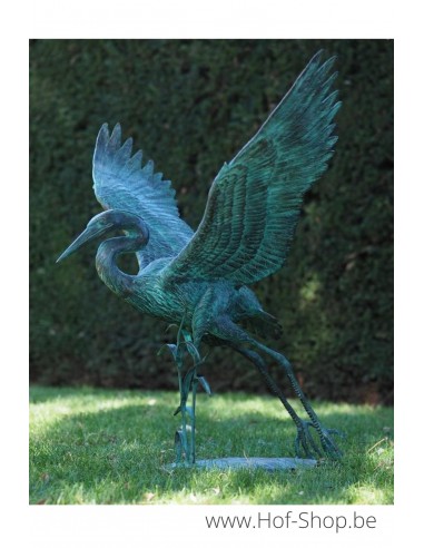 Vliegende kraanvogel - bronzen beeld (B1364)