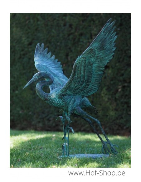 Grue volante - statue en bronze (B1364)