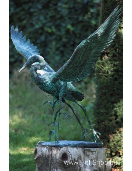 Grue volante - statue en bronze (B1364)