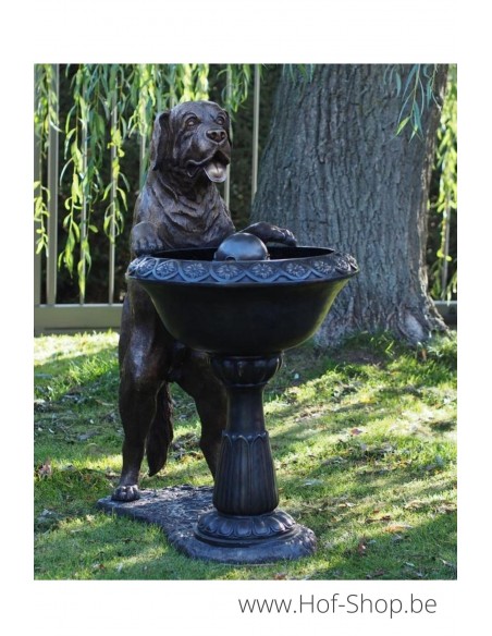 Chien avec fontaine - statue en bronze (B1435)