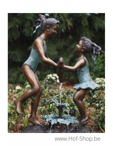 Des enfants qui dansent en maillot de bain - statue en bronze (AN1249BR-B)