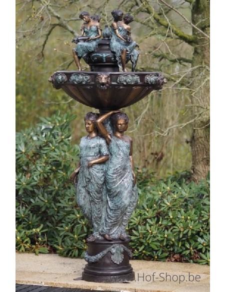 Fontein met 3 vrouwen - bronzen beeld (B47014)